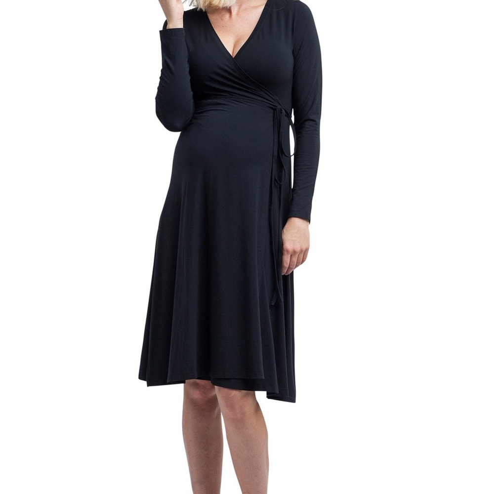 NOM Maternity Black Tessa Wrap Dress
